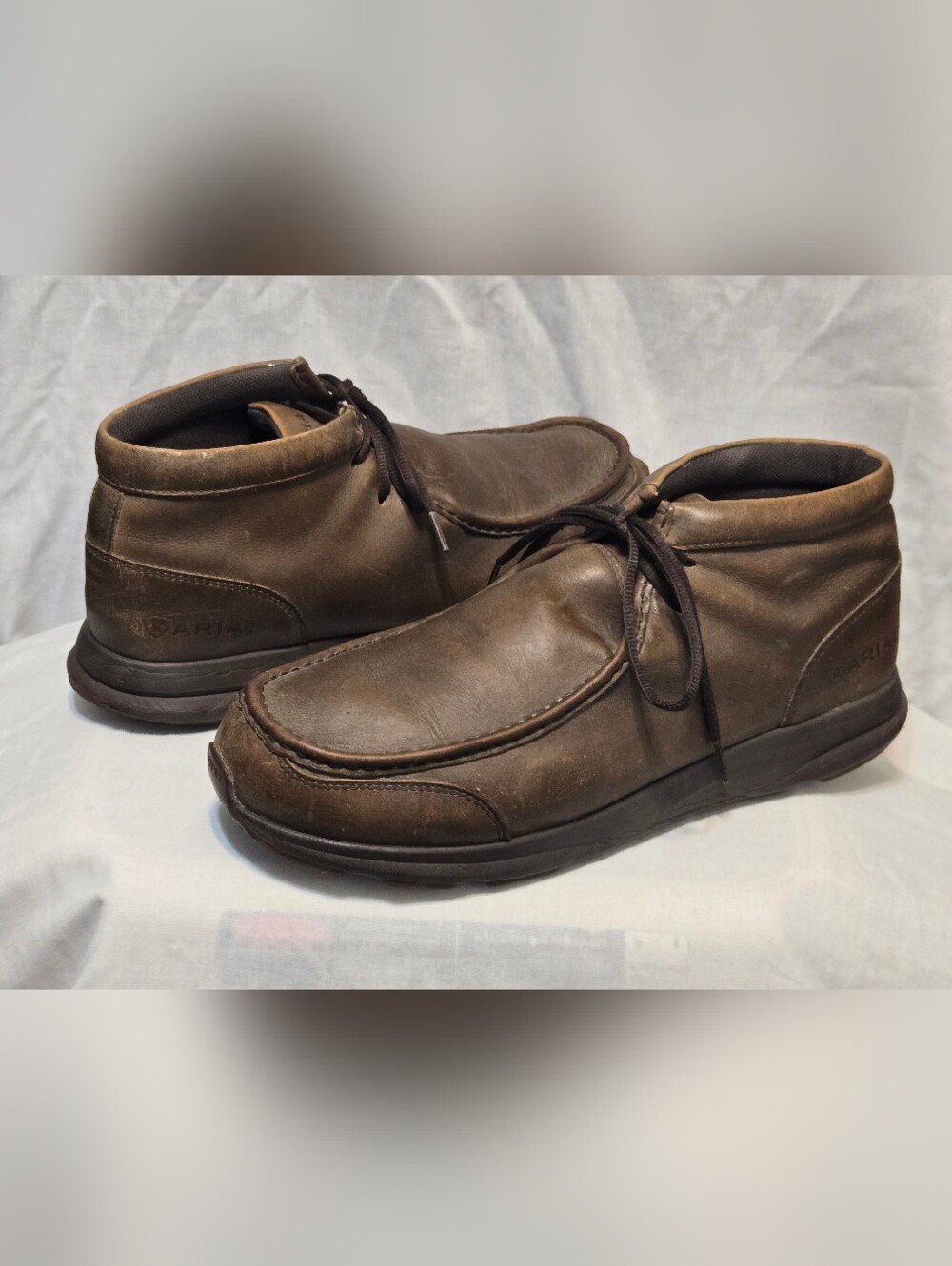 ARIAT Mens SPITFIRE Leather Moc Casual Comfort Brown Bomber Boot Shoes Sz 12EE